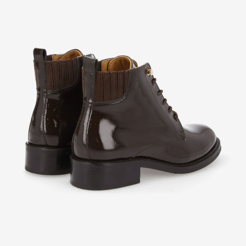 CANDIDE DESERT BOOTS - W.PATENT/SUEDE -  CHOCOLAT